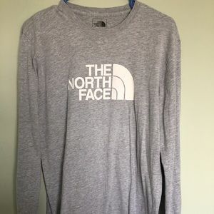 The North Face Gray/White Long Sleeve Tee
